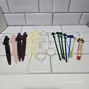 16 Vintage Plastic  Advertising Stir Swizzle Sticks / Letter Openers Fuller Brus
